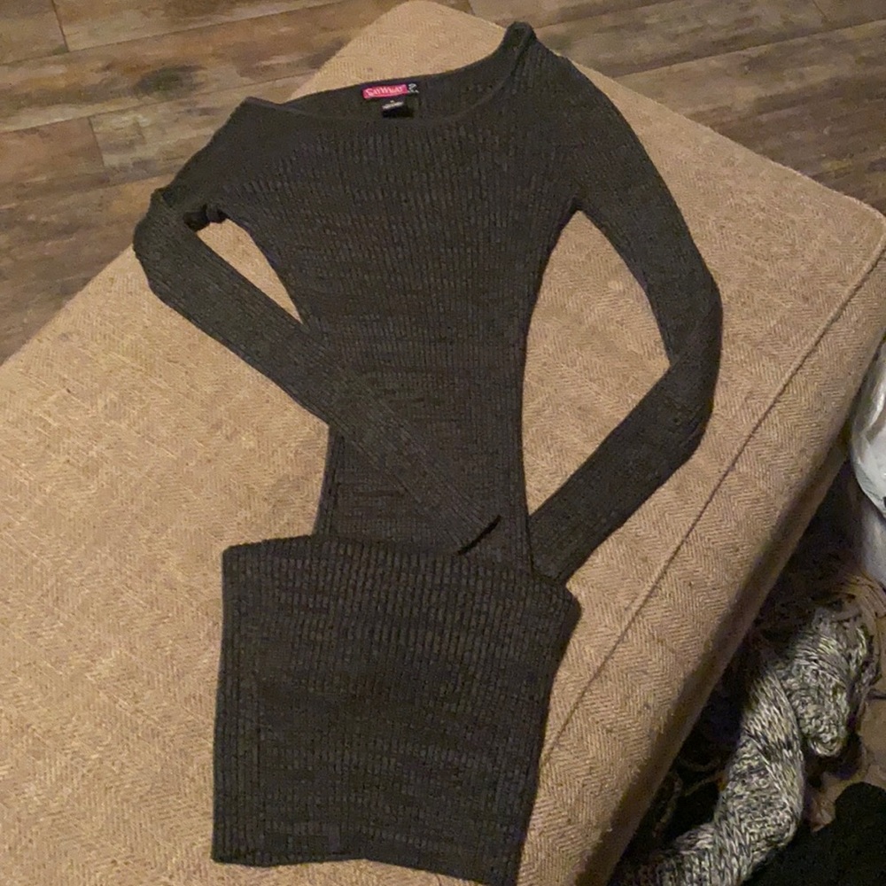 Like New Dark Grey Sz M long form fitting dress